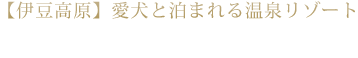 【伊豆高原】愛犬と泊まれる温泉リゾート 伊豆高原 愛犬お宿